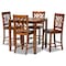 Baxton Studio Caron Modern and Contemporary Walnut Brown Finished Wood 5-Piece Pub Set 187-11433-10903-Zoro - alternate 1